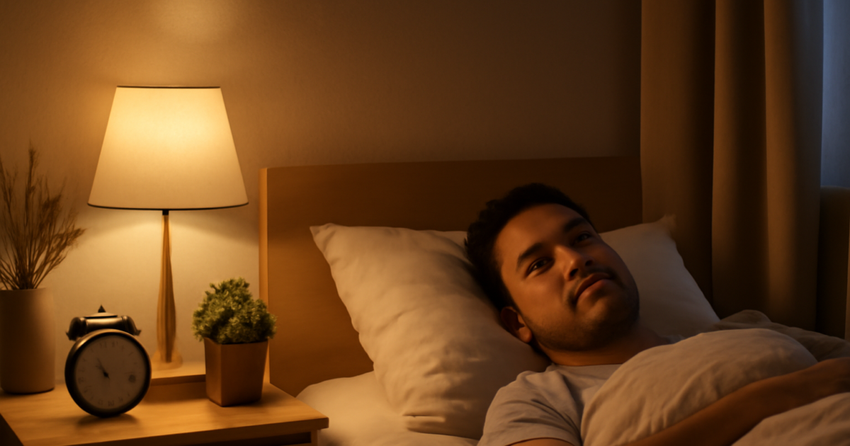Person sleeping peacefully in a cozy bedroom representing CBT-I insomnia treatment