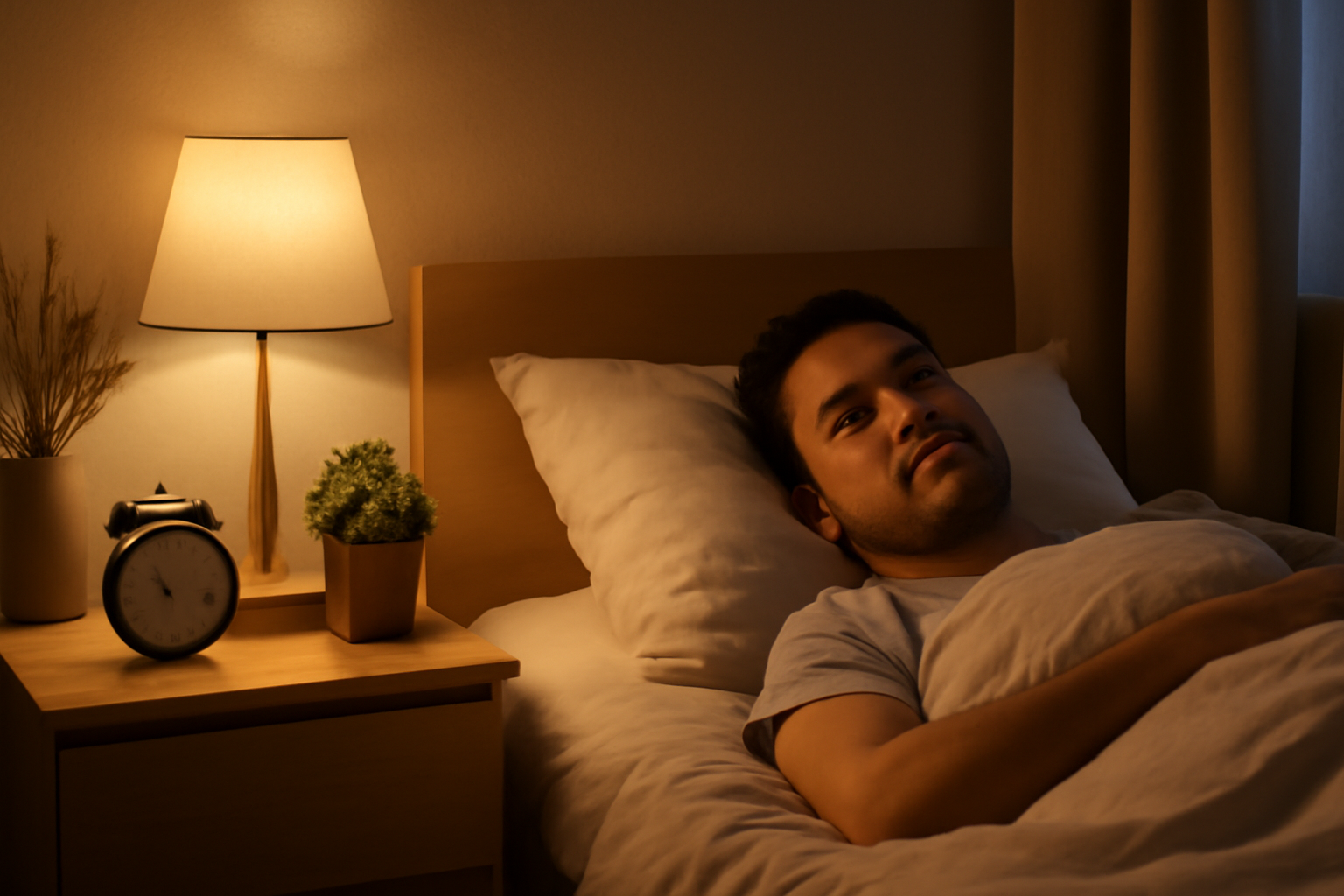 Person sleeping peacefully in a cozy bedroom representing CBT-I insomnia treatment