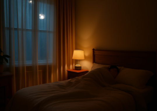 Person sleeping peacefully in a cozy bedroom representing the connection between quality sleep and mental health