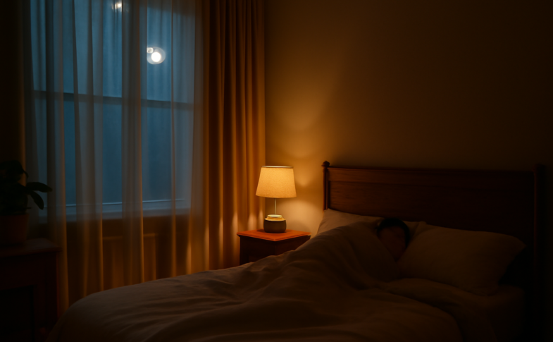 Person sleeping peacefully in a cozy bedroom representing the connection between quality sleep and mental health