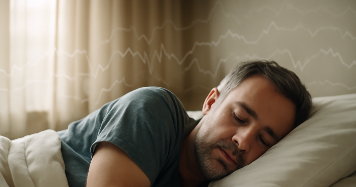 Adult sleeping peacefully representing sleep and emotional regulation