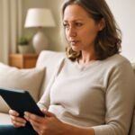 Middle-aged woman managing multiple sclerosis at home with a calm and empowered expression